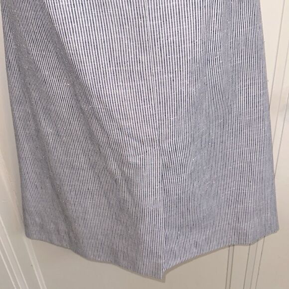 Vintage 80s Gordon of Philadelphia Blue & White Striped A Line Skirt - Picture 3 of 7